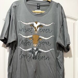 Gray Longhorn Graphic Women's Tee